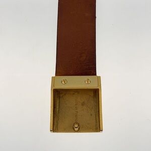 LOUIS VUITTON BELT LEATHER Brown MENS M6802 Used